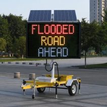 Mobile Trailer VMS LED Display with Solar Panels					