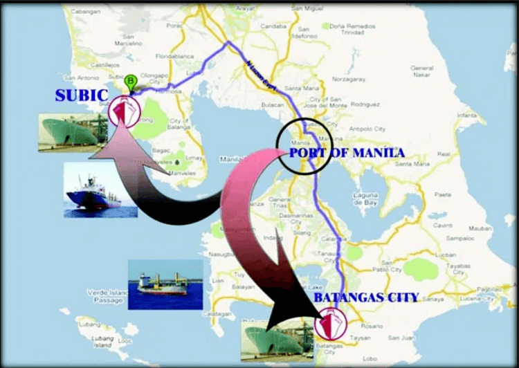 Map of Port of Manila in Philippines