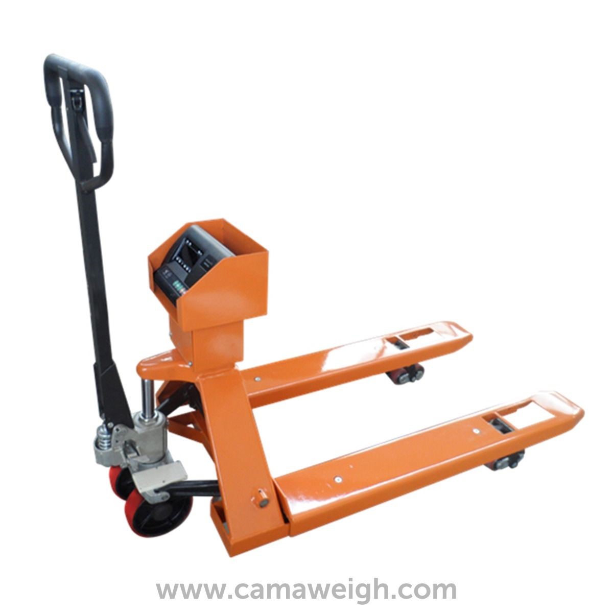 Mild Steel Pallet Truck Scale in orange for sale at Camaweigh