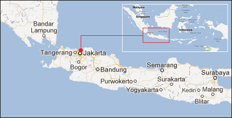 Tanjung Priok Port Map in Indonesia