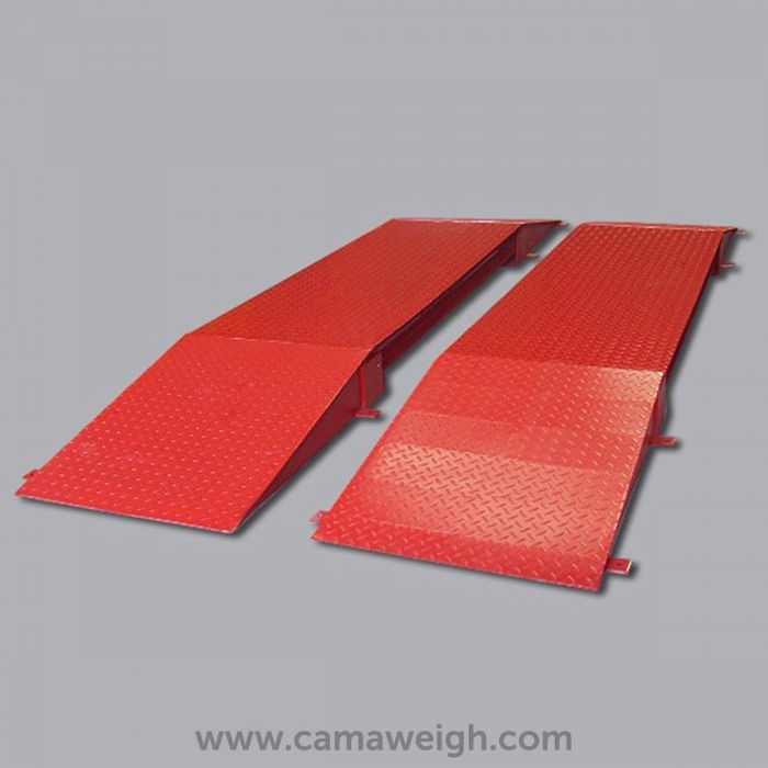 Two Red Platforms of Movable/PortableTruck Scales for sale at Camaweigh 