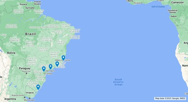 Seaports and trading hubs of Brazil
